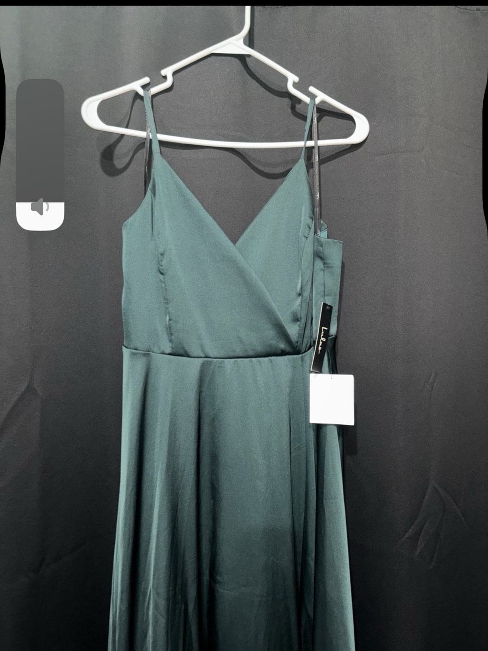 Lulu's Dark Teal Strapless-Look Wrap Maxi Dress